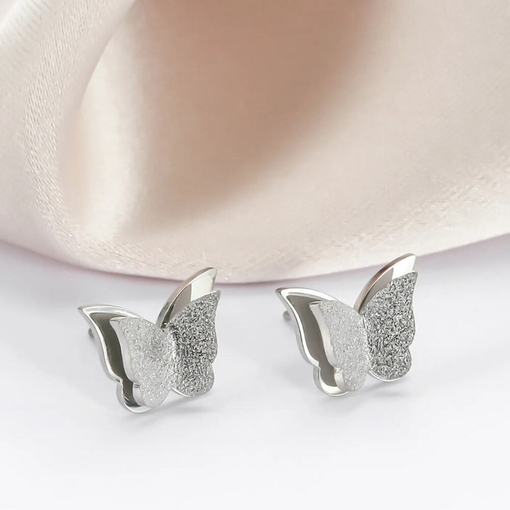 Stainless Steel Butterfly Earrings